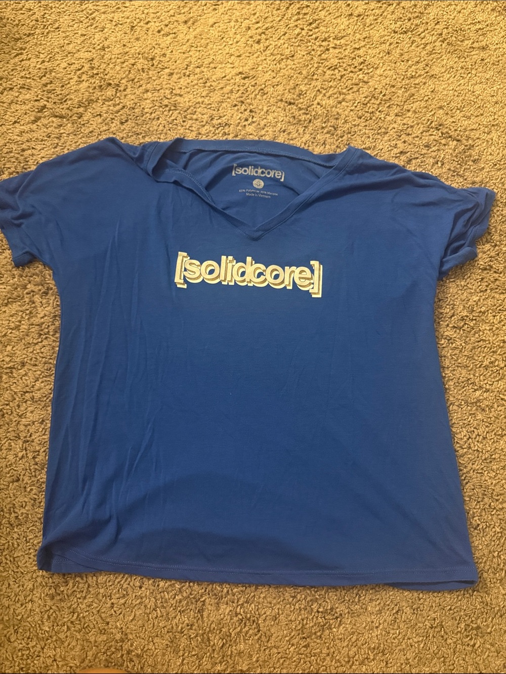 Blue V-Neck Tee with White [solidcore] Logo